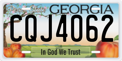 GA license plate CQJ4062