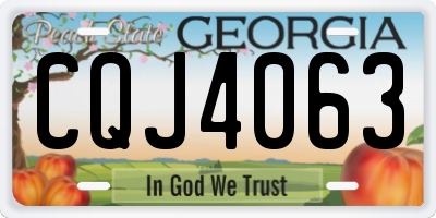 GA license plate CQJ4063