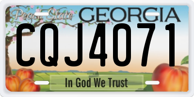 GA license plate CQJ4071