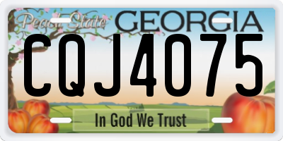 GA license plate CQJ4075