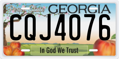 GA license plate CQJ4076