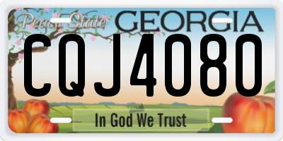 GA license plate CQJ4080