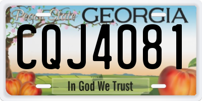 GA license plate CQJ4081