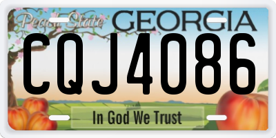 GA license plate CQJ4086