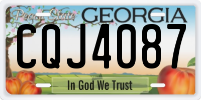 GA license plate CQJ4087