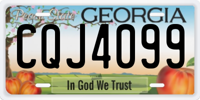 GA license plate CQJ4099