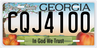 GA license plate CQJ4100