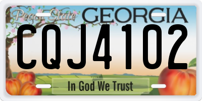 GA license plate CQJ4102