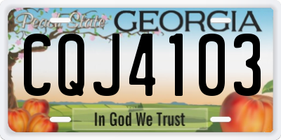 GA license plate CQJ4103