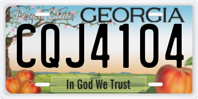 GA license plate CQJ4104