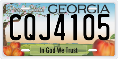 GA license plate CQJ4105