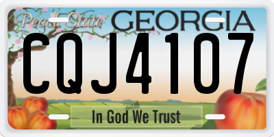 GA license plate CQJ4107