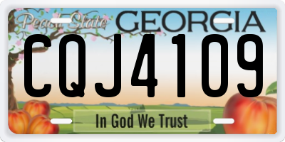 GA license plate CQJ4109