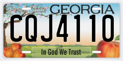 GA license plate CQJ4110