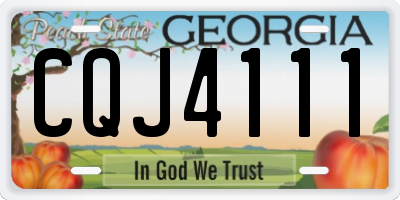 GA license plate CQJ4111