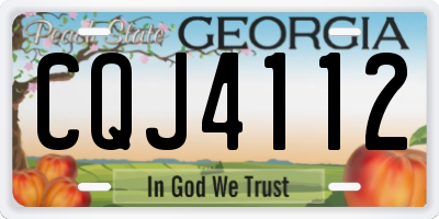 GA license plate CQJ4112