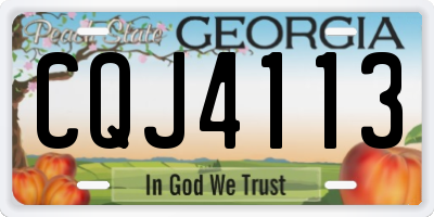GA license plate CQJ4113