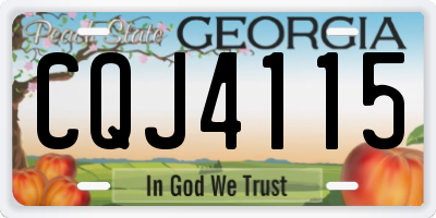 GA license plate CQJ4115