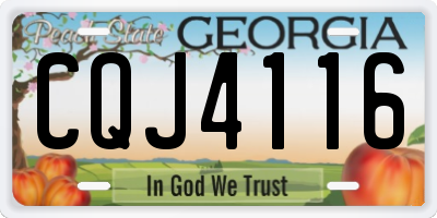 GA license plate CQJ4116