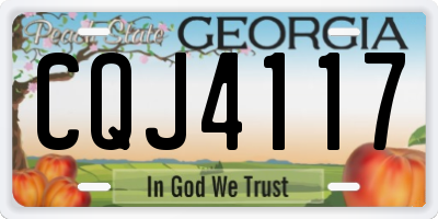 GA license plate CQJ4117