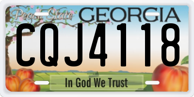GA license plate CQJ4118