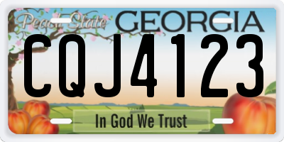 GA license plate CQJ4123