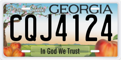 GA license plate CQJ4124