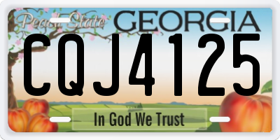 GA license plate CQJ4125