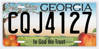 GA license plate CQJ4127