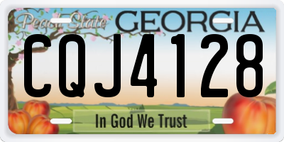 GA license plate CQJ4128