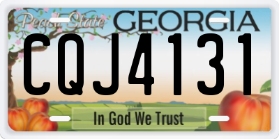 GA license plate CQJ4131