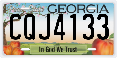 GA license plate CQJ4133
