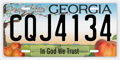 GA license plate CQJ4134