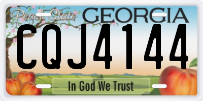 GA license plate CQJ4144