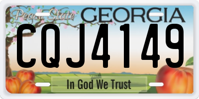GA license plate CQJ4149