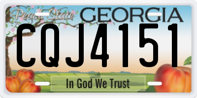GA license plate CQJ4151