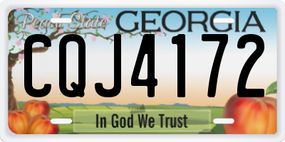 GA license plate CQJ4172