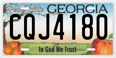 GA license plate CQJ4180