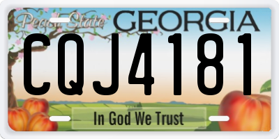 GA license plate CQJ4181