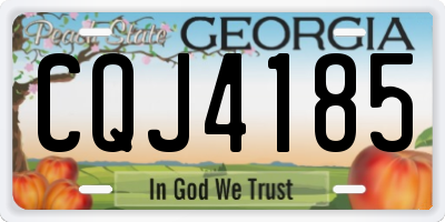 GA license plate CQJ4185