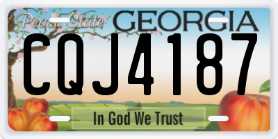 GA license plate CQJ4187