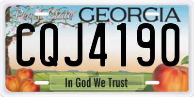 GA license plate CQJ4190