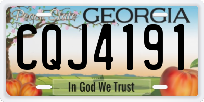 GA license plate CQJ4191