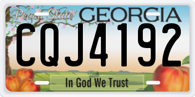 GA license plate CQJ4192