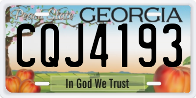GA license plate CQJ4193