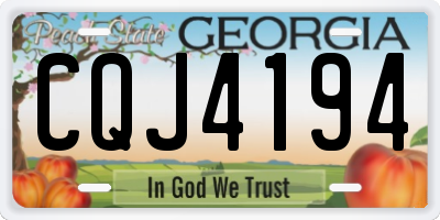 GA license plate CQJ4194