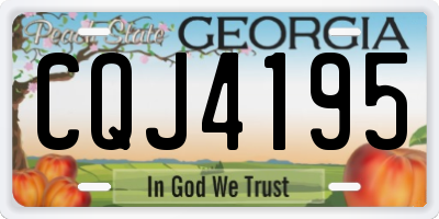 GA license plate CQJ4195