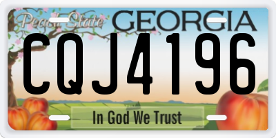 GA license plate CQJ4196
