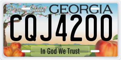 GA license plate CQJ4200