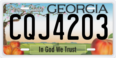 GA license plate CQJ4203